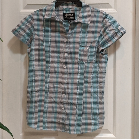 Outback Trading Co Women's Button Up Top Size Lg - Picture 1 of 10